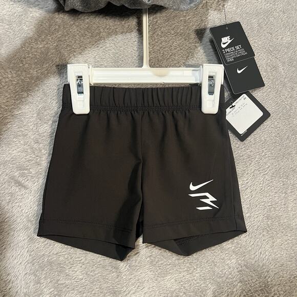 Nike Bodysuit Shorts Set Baby Infant 3M Grey Polo 3BRAND Outfit - Picture 2 of 5